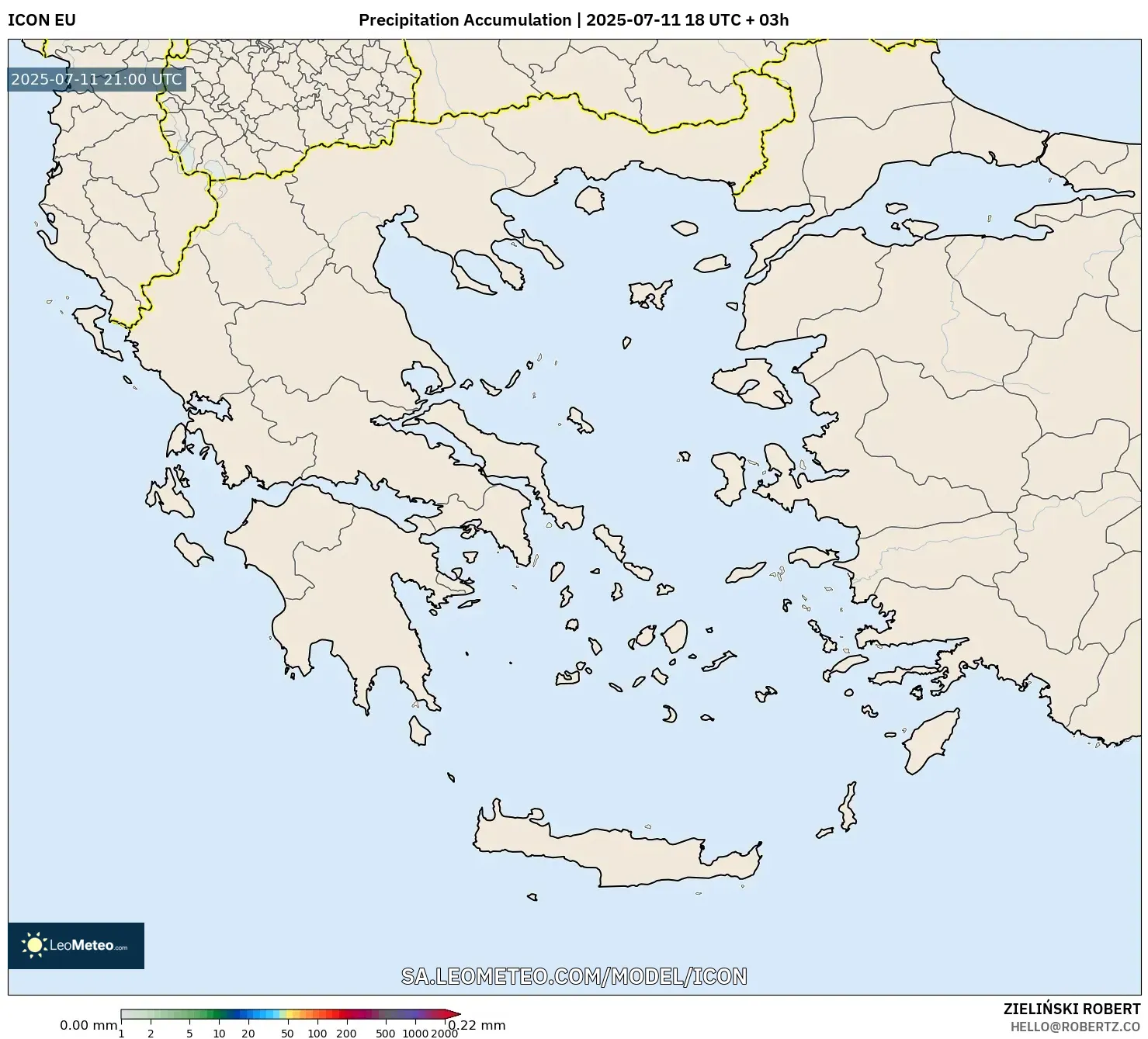 ICON model - Greece, Precipitation Accumulation ICON model - Greece, Precipitation Accumulation