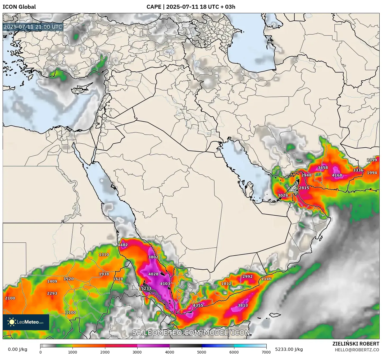 ICON model - Middle East, CAPE ICON model - Middle East, CAPE