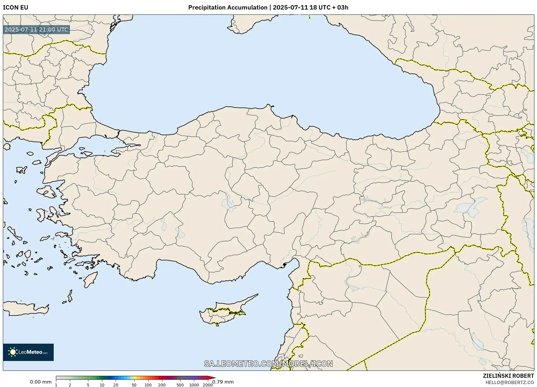 ICON model - Turkey, Precipitation Accumulation