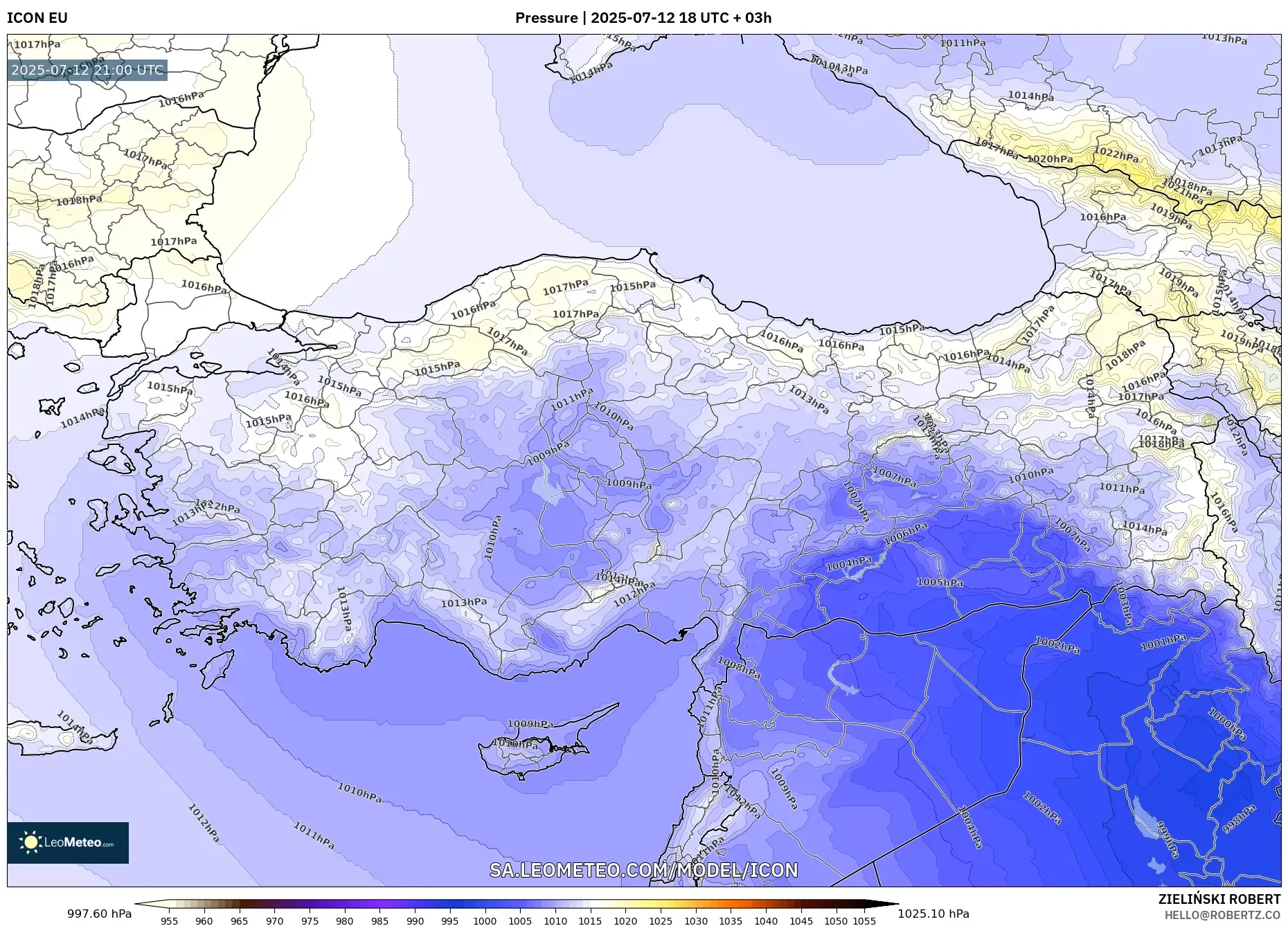 ICON model - Turkey, Pressure ICON model - Turkey, Pressure