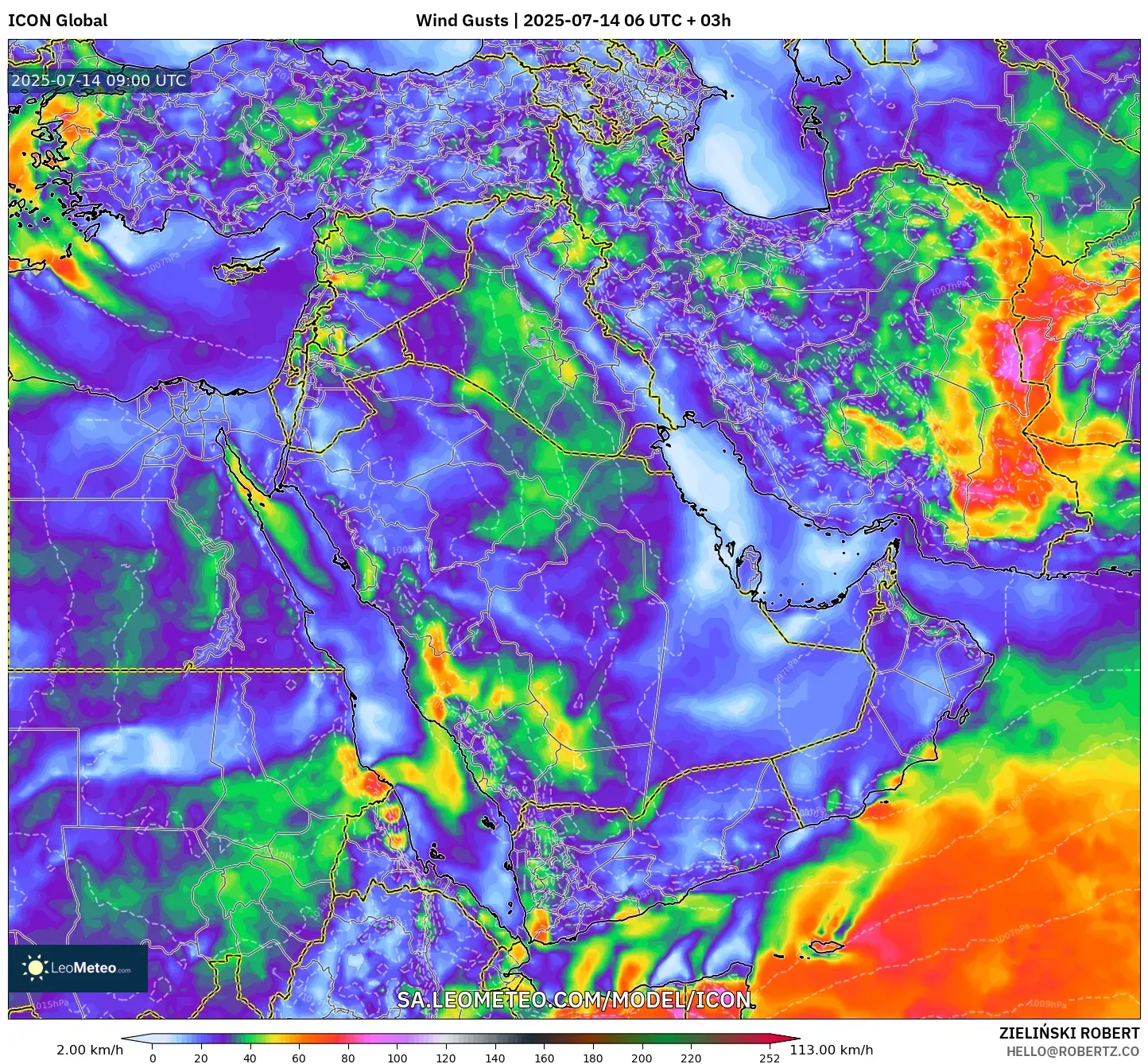ICON model - Middle East, Wind Gusts ICON model - Middle East, Wind Gusts