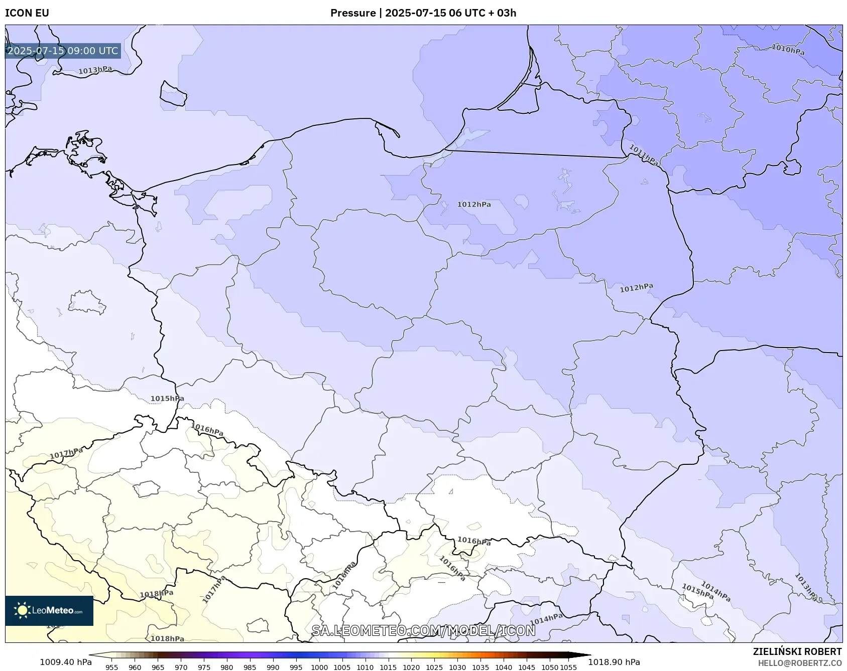 ICON model - Poland, Pressure ICON model - Poland, Pressure