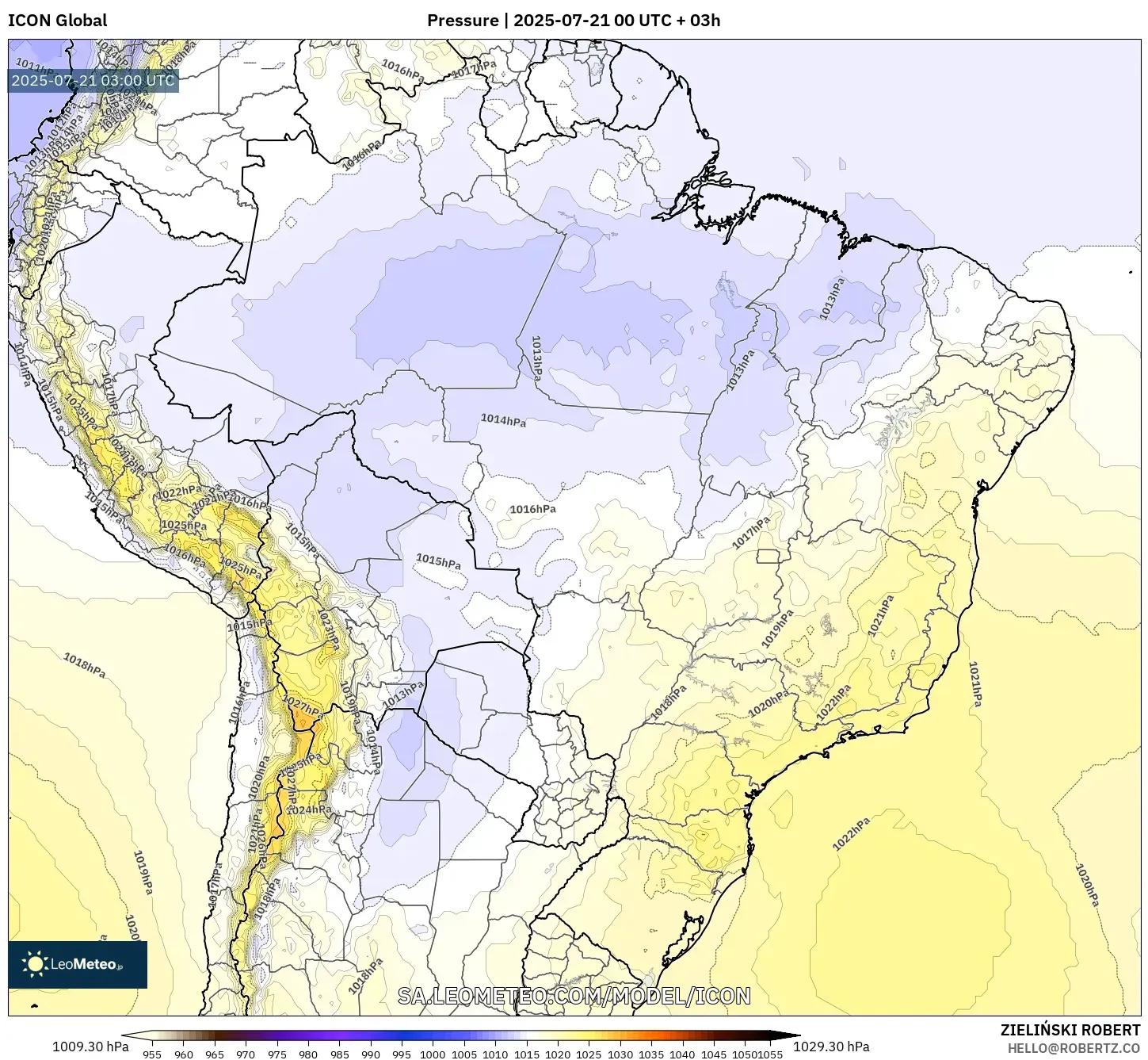 ICON model - Brazil, Pressure ICON model - Brazil, Pressure