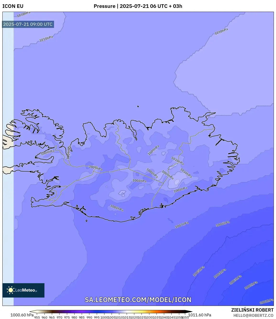 ICON model - Iceland, Pressure ICON model - Iceland, Pressure