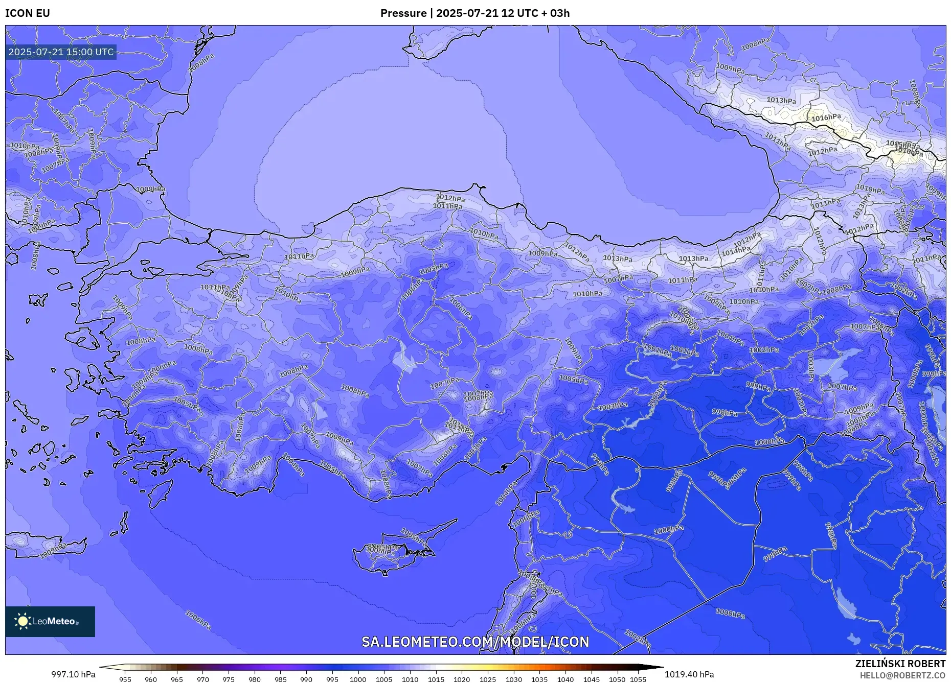 ICON model - Turkey, Pressure ICON model - Turkey, Pressure