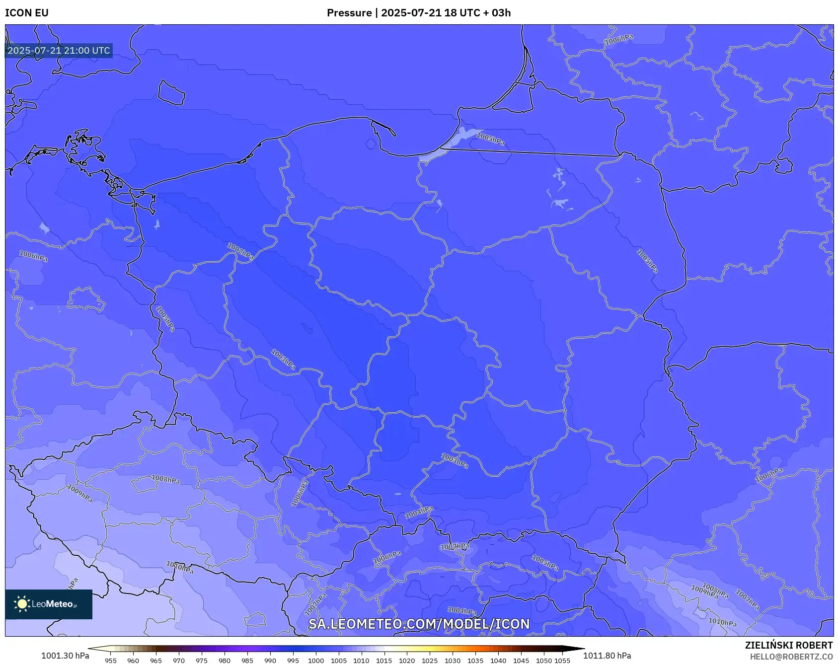 ICON model - Poland, Pressure ICON model - Poland, Pressure