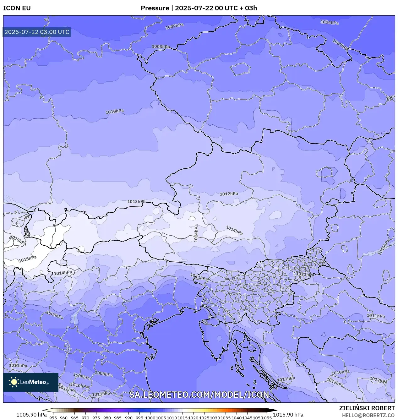 ICON model - Austria, Pressure
