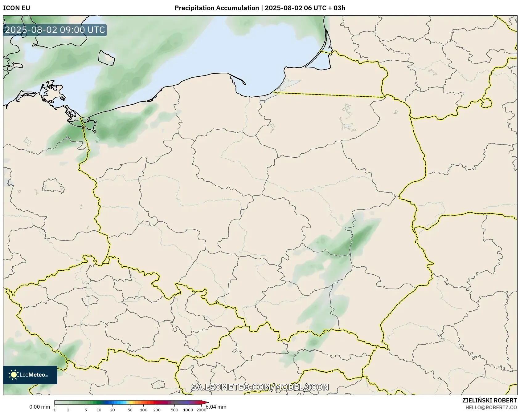 ICON model - Poland, Precipitation Accumulation ICON model - Poland, Precipitation Accumulation