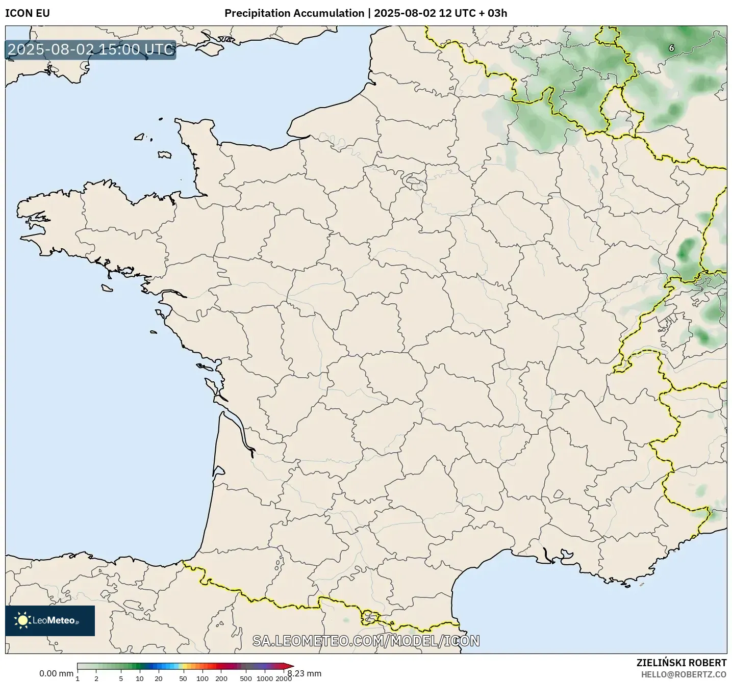 ICON model - France, Precipitation Accumulation ICON model - France, Precipitation Accumulation