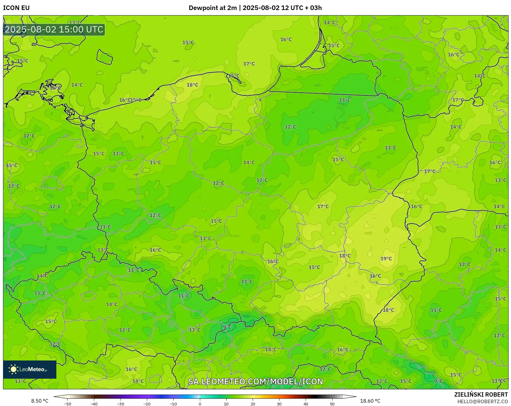 ICON model - Poland, Takat Embun 2 m ICON model - Poland, Takat Embun 2 m