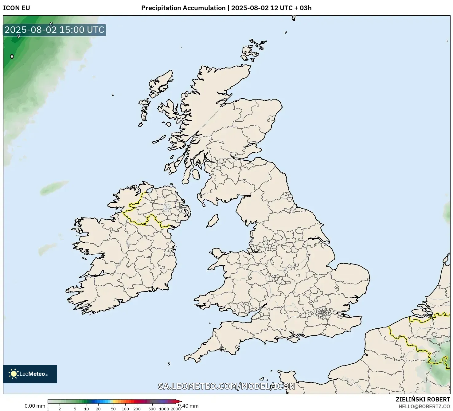 ICON model - United Kingdom, Precipitation Accumulation ICON model - United Kingdom, Precipitation Accumulation
