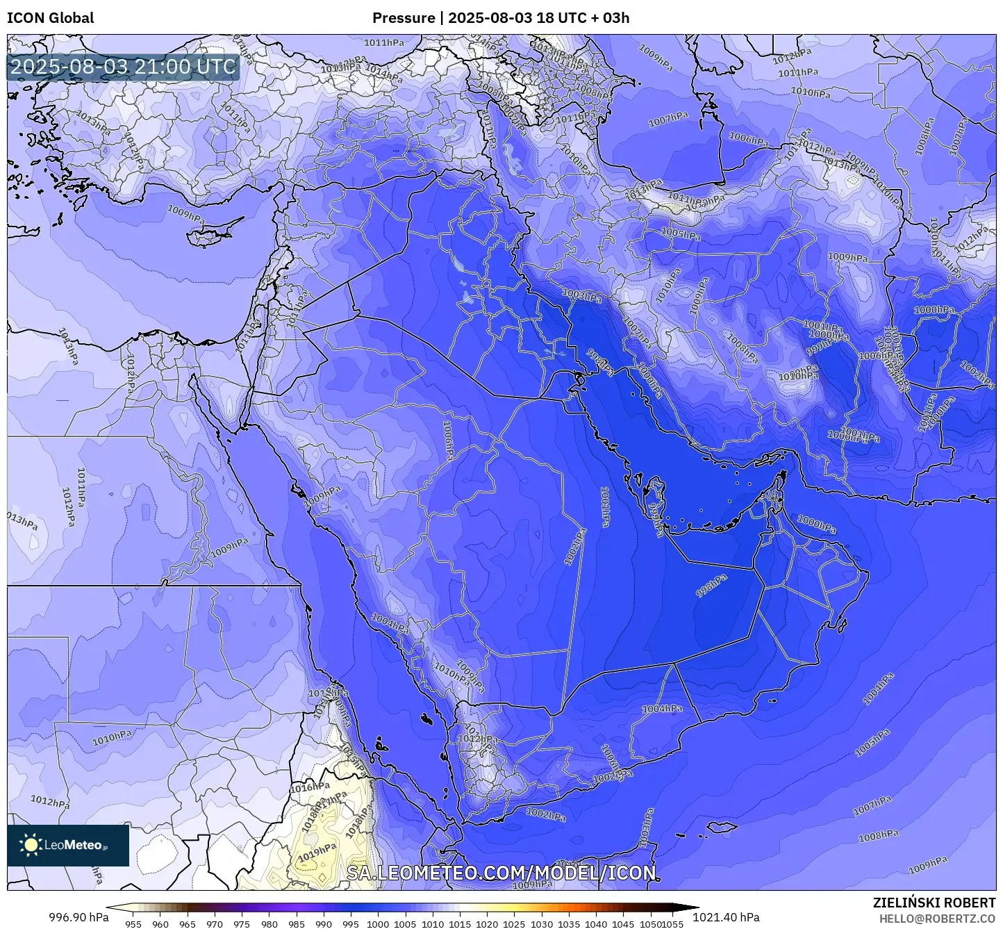 ICON model - Middle East, Pressure