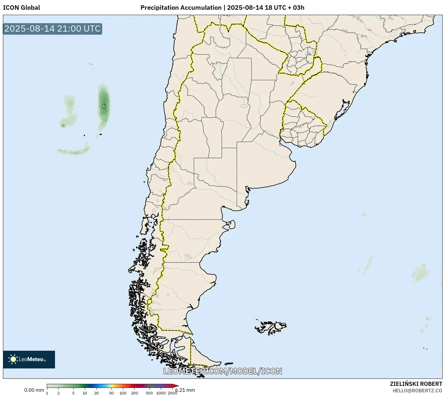 ICON model - Argentina, Precipitation Accumulation