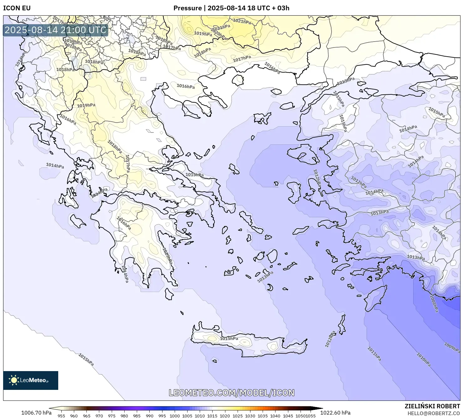 ICON model - Greece, Pressure