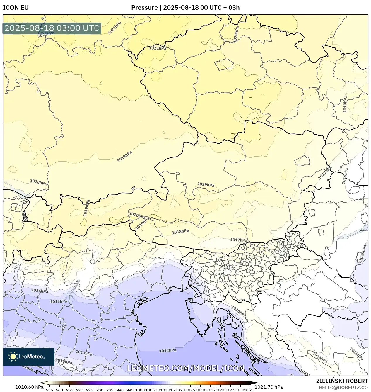 ICON model - Austria, Pressure