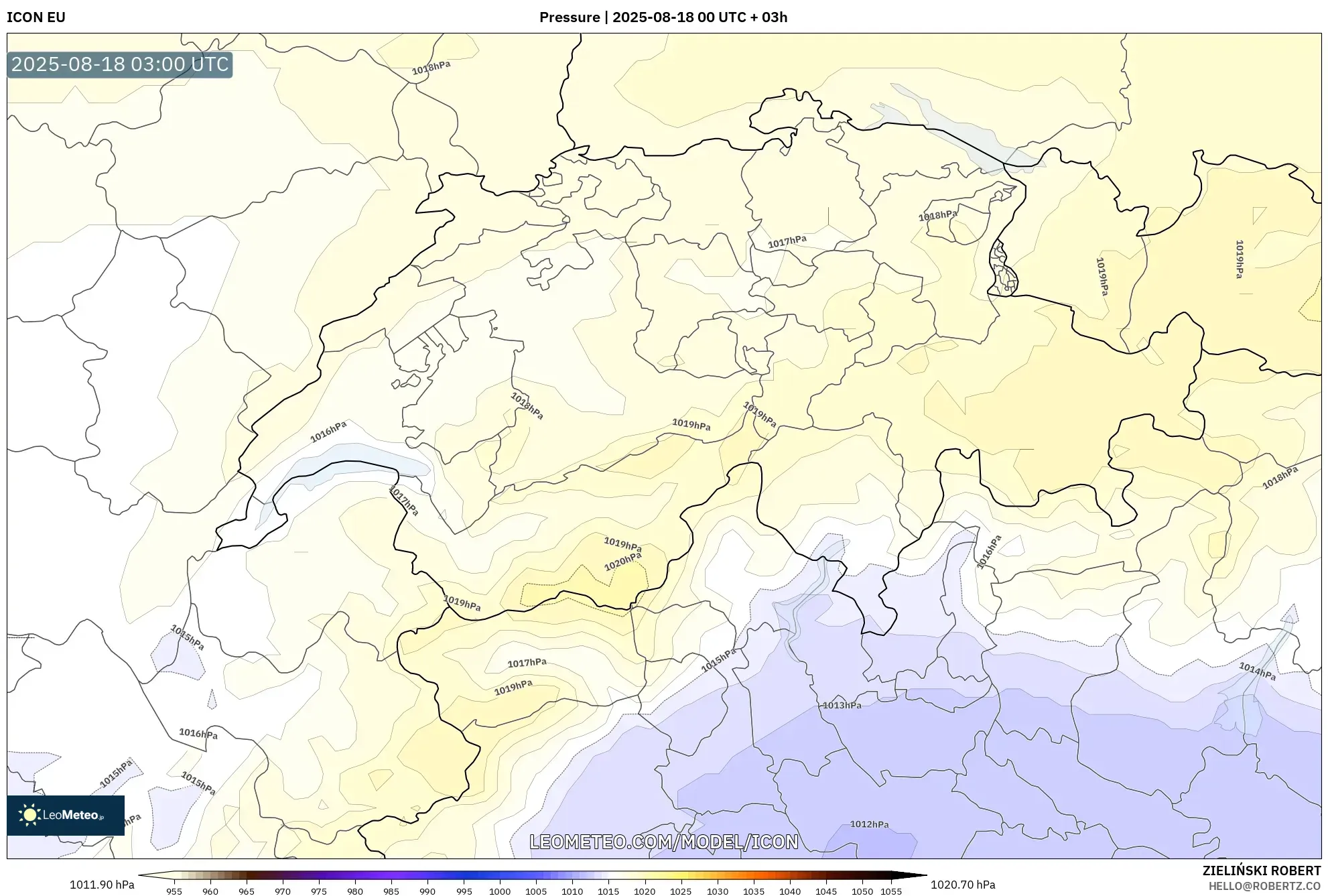 ICON model - Switzerland, Pressure ICON model - Switzerland, Pressure