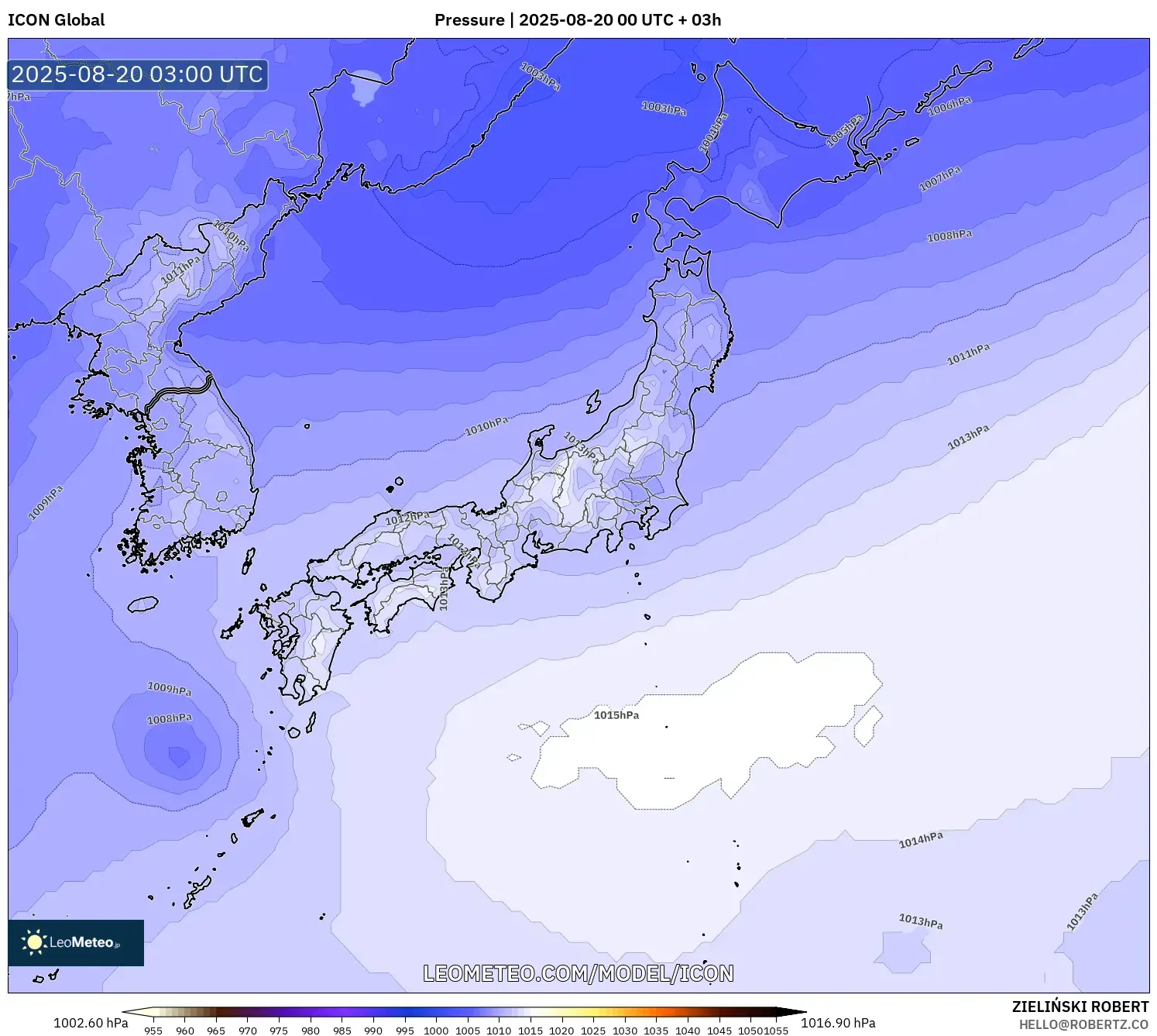 ICON model - Japan, Pressure