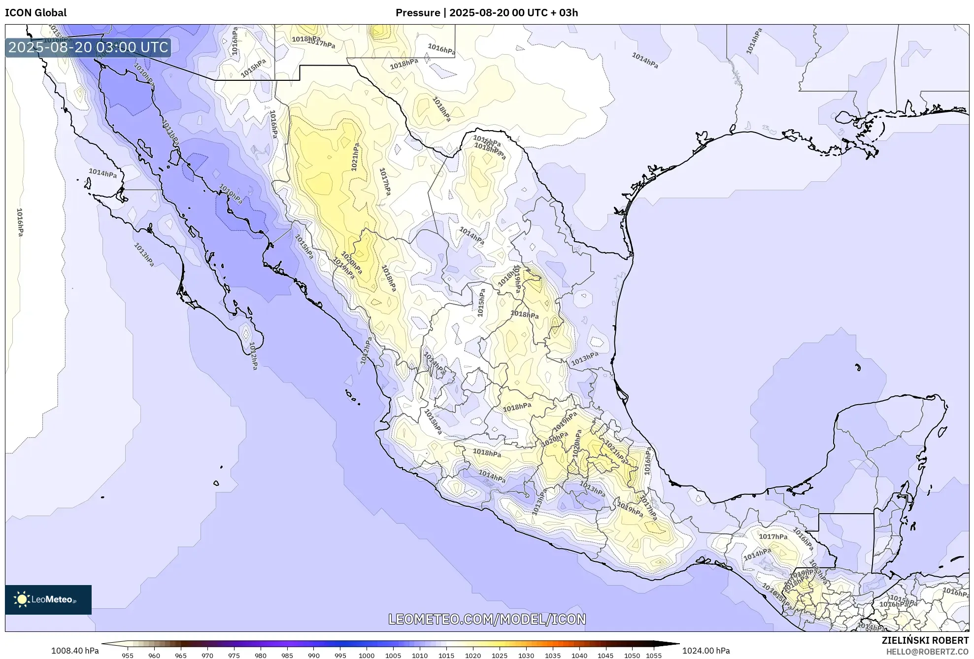 ICON model - Mexico, Pressure