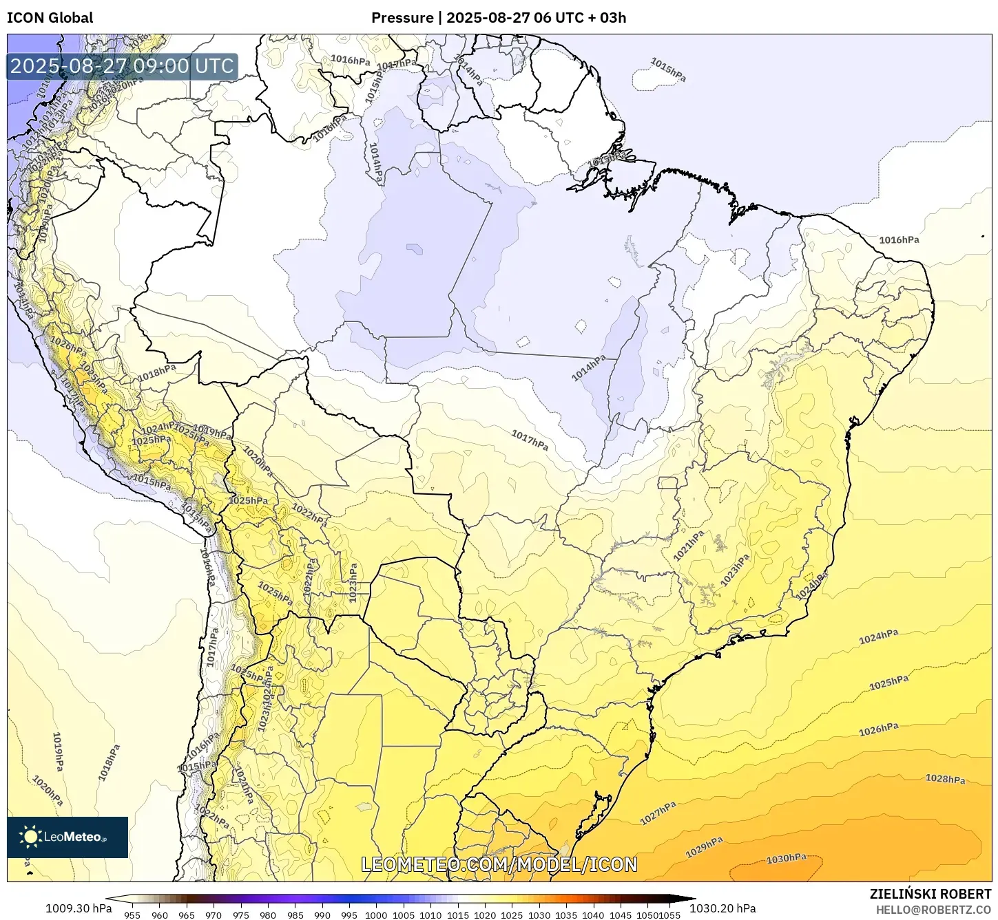 ICON model - Brazil, Pressure ICON model - Brazil, Pressure