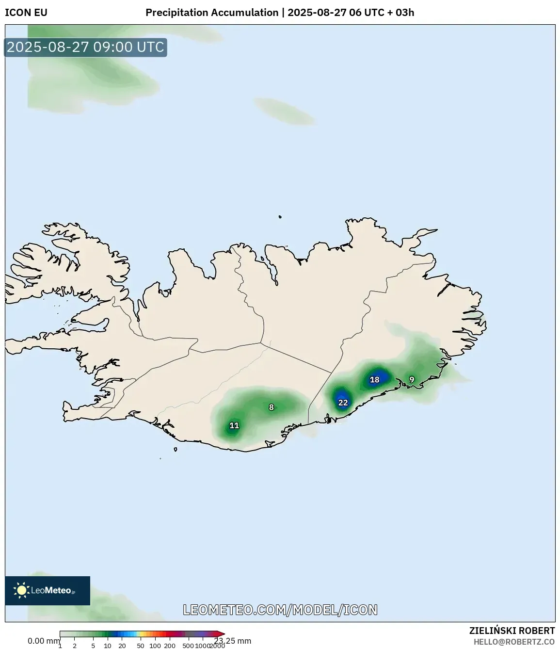 ICON model - Iceland, Precipitation Accumulation ICON model - Iceland, Precipitation Accumulation