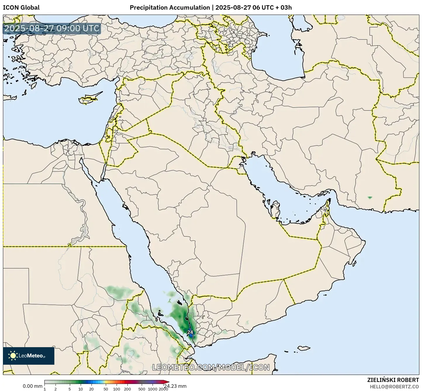 ICON model - Middle East, Precipitation Accumulation ICON model - Middle East, Precipitation Accumulation
