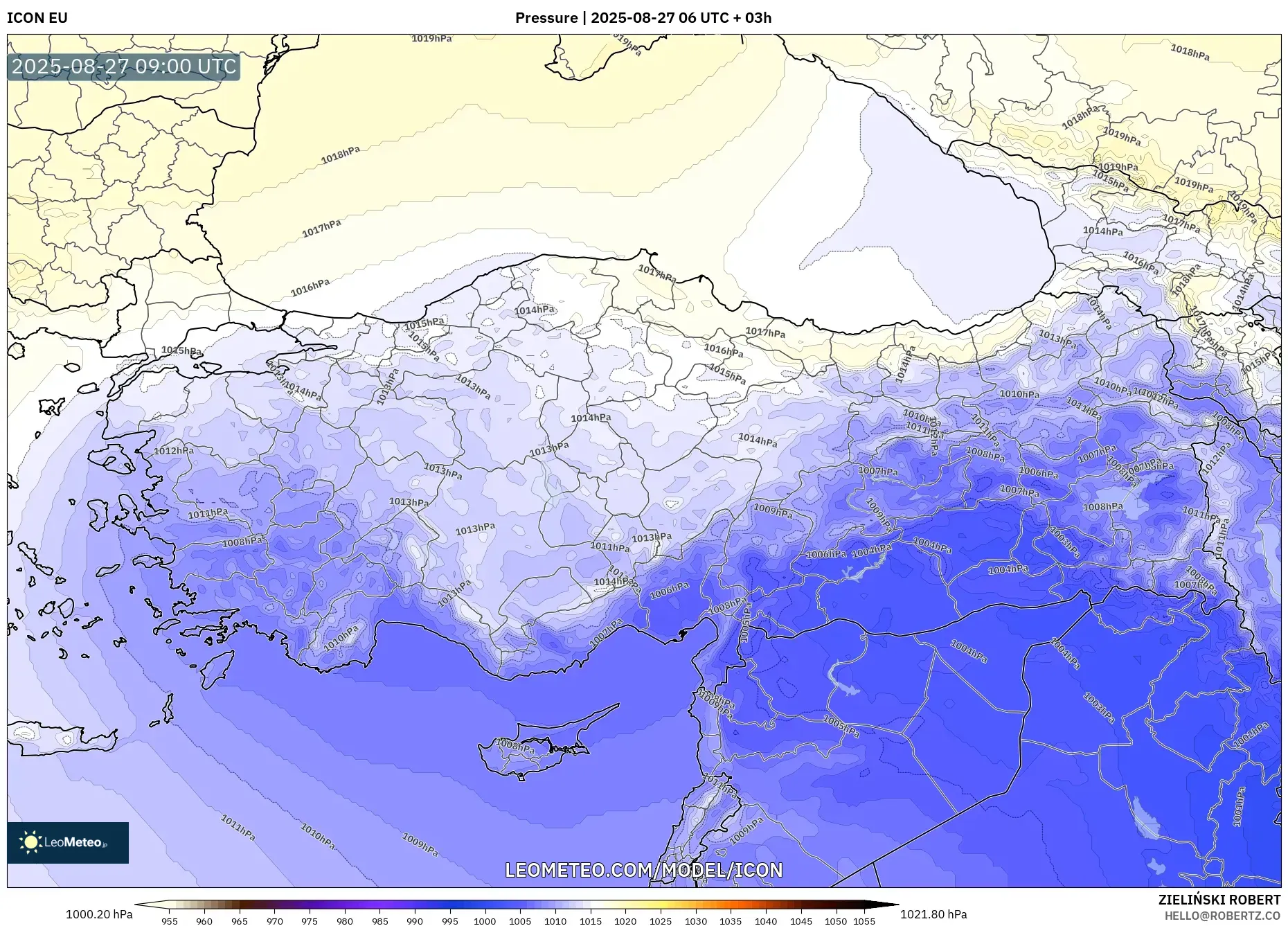 ICON model - Turkey, Pressure ICON model - Turkey, Pressure