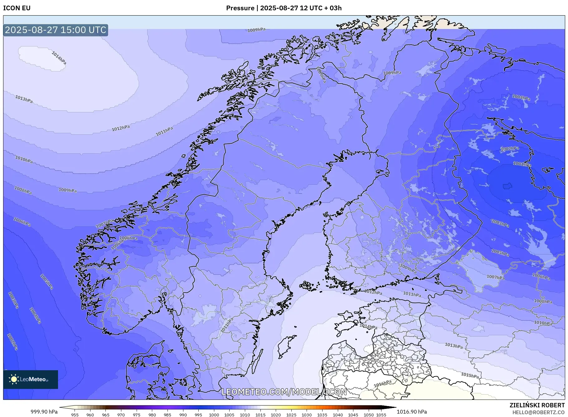 ICON model - Scandinavia, Pressure ICON model - Scandinavia, Pressure