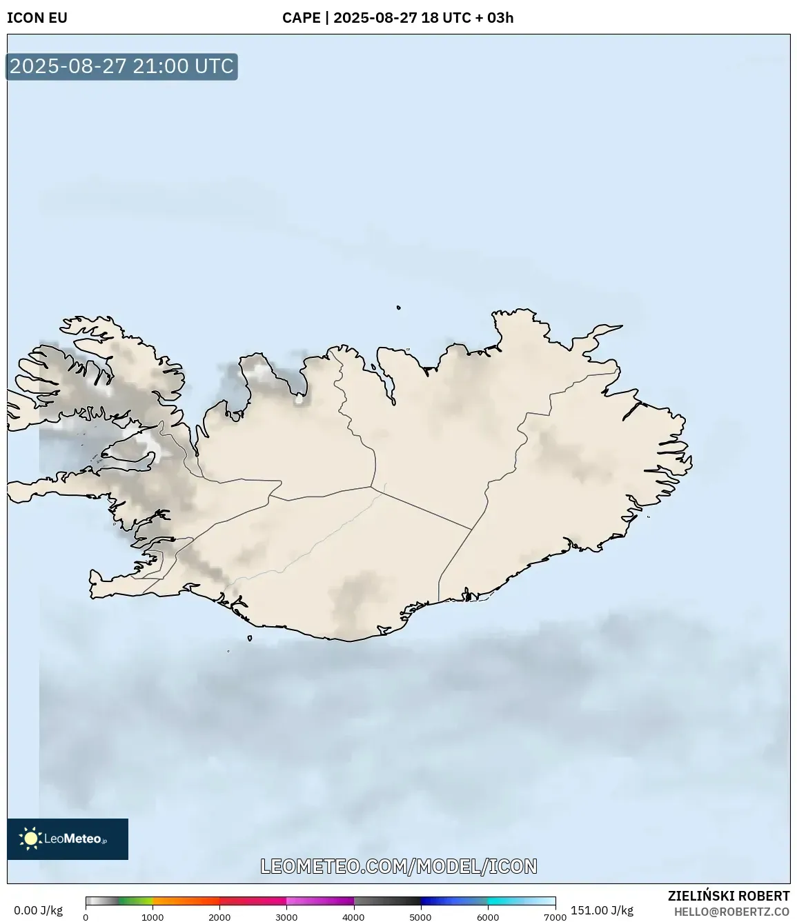 ICON model - Iceland, CAPE ICON model - Iceland, CAPE