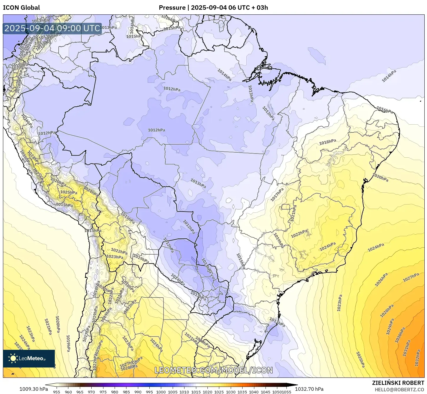 ICON model - Brazil, Pressure ICON model - Brazil, Pressure
