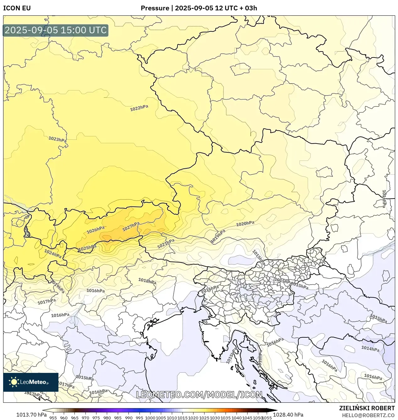 ICON model - Austria, Pressure