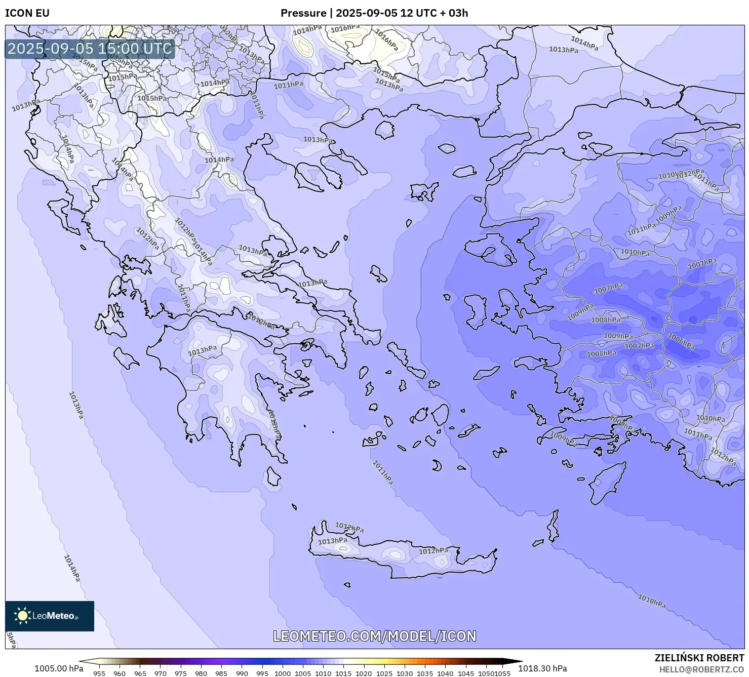 ICON model - Greece, Pressure