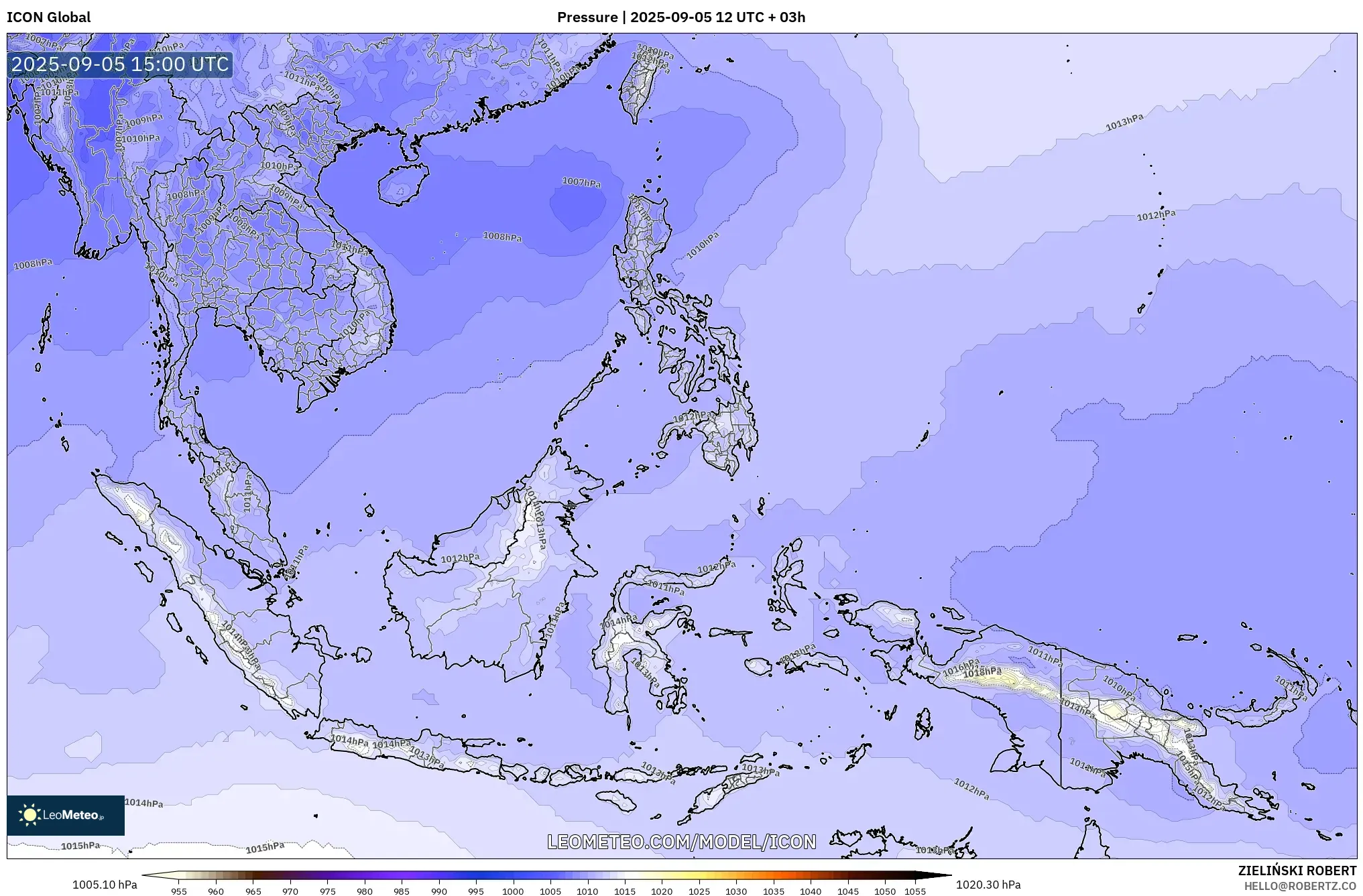 ICON model - South East Asia, Pressure