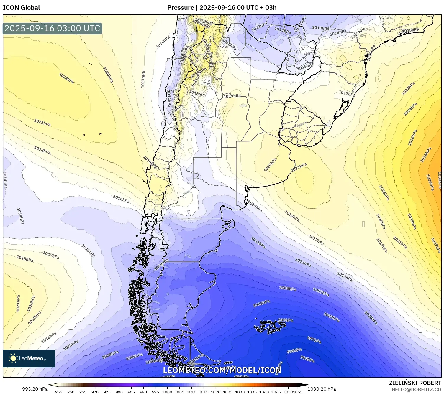 ICON model - Argentina, Pressure