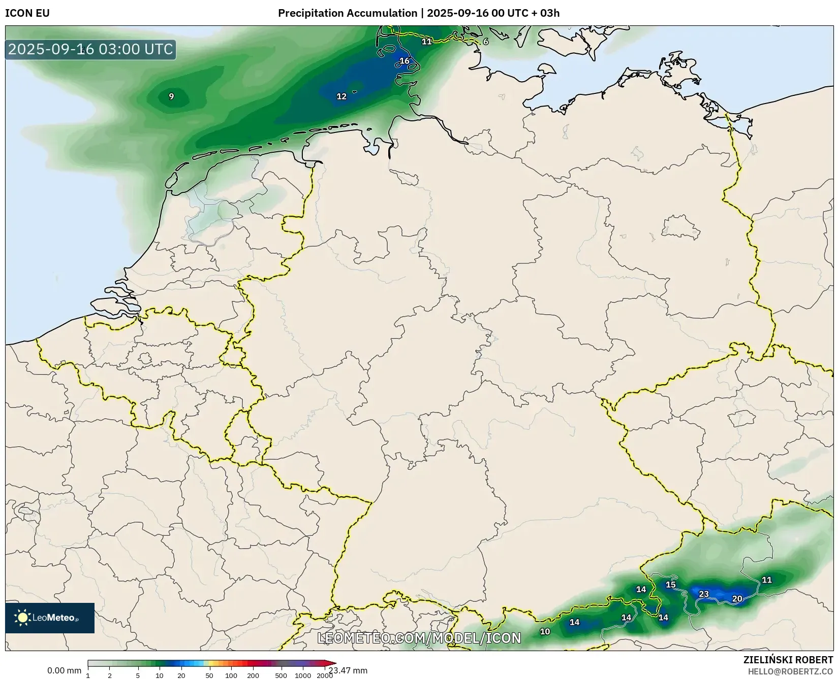 ICON model - Germany, Precipitation Accumulation
