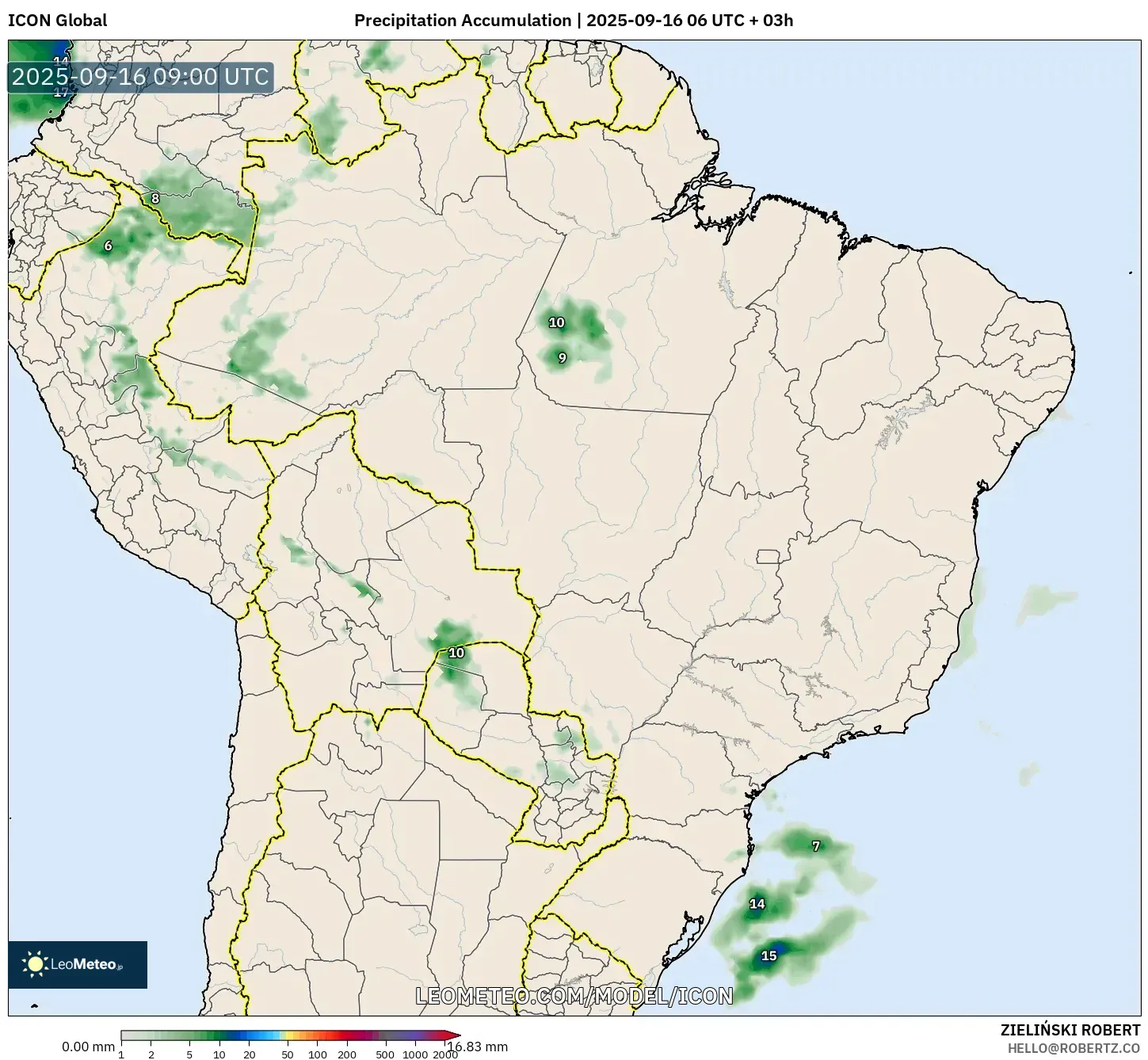 ICON model - Brazil, Precipitation Accumulation