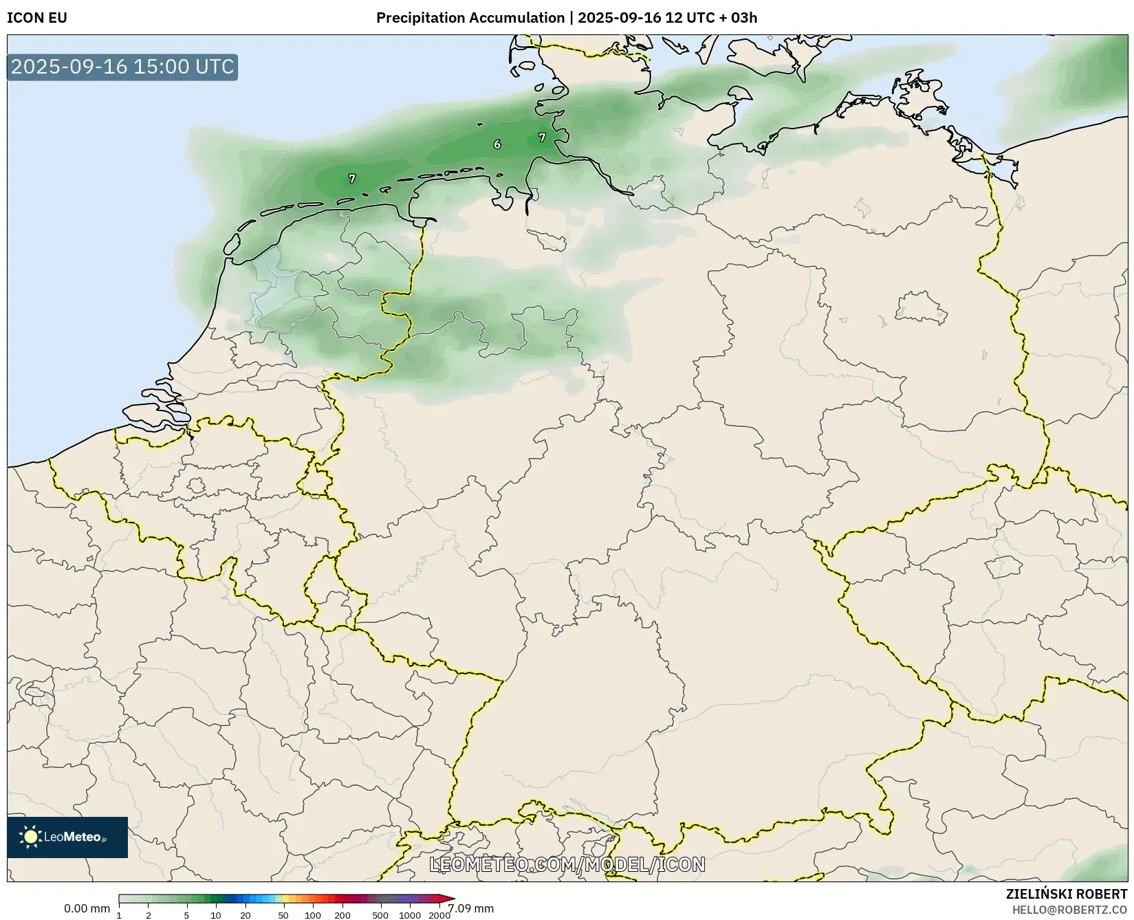 ICON model - Germany, Precipitation Accumulation