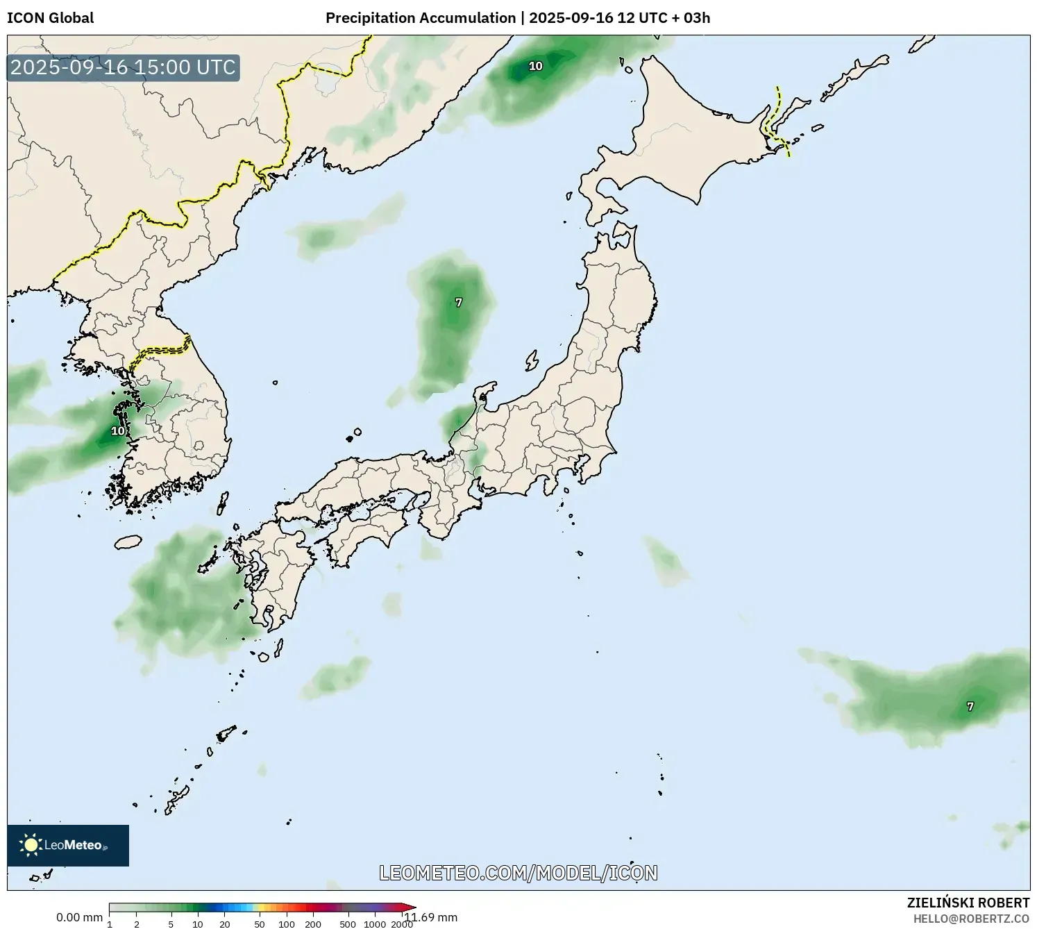 ICON model - Japan, Precipitation Accumulation