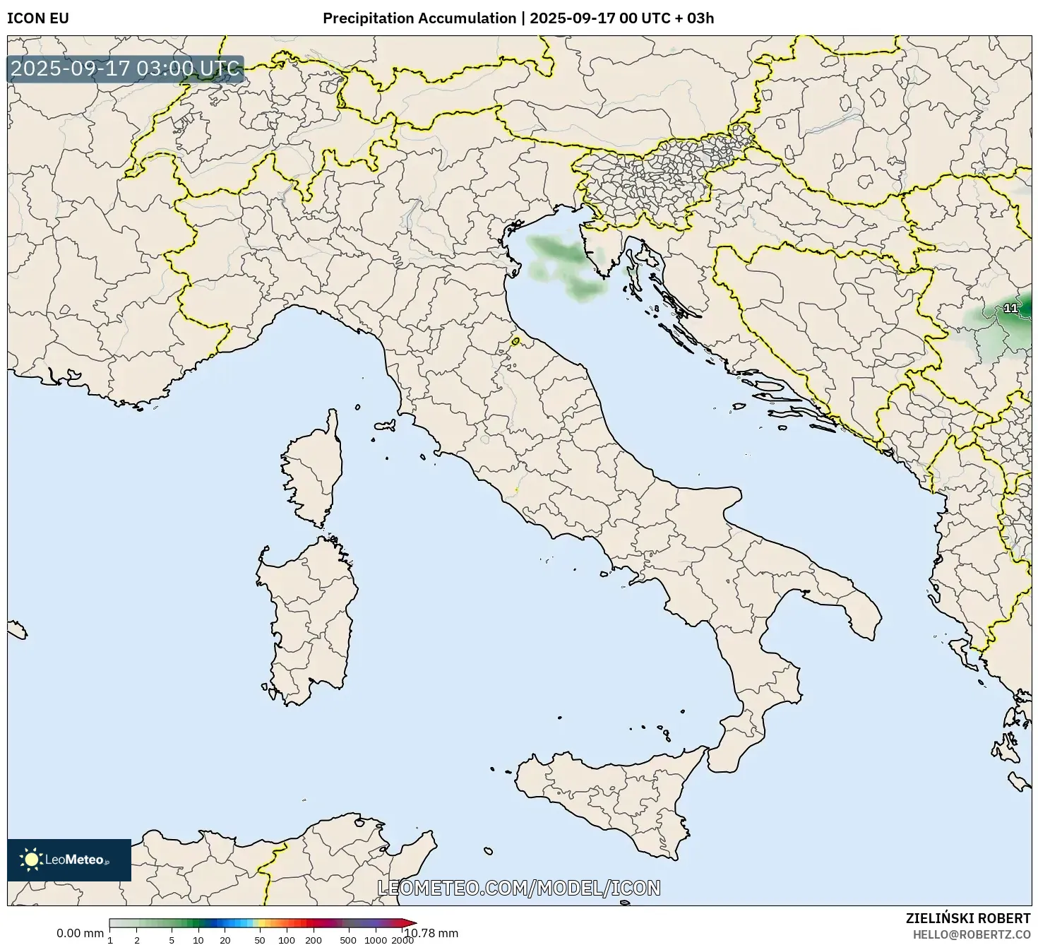 ICON model - Italy, Precipitation Accumulation