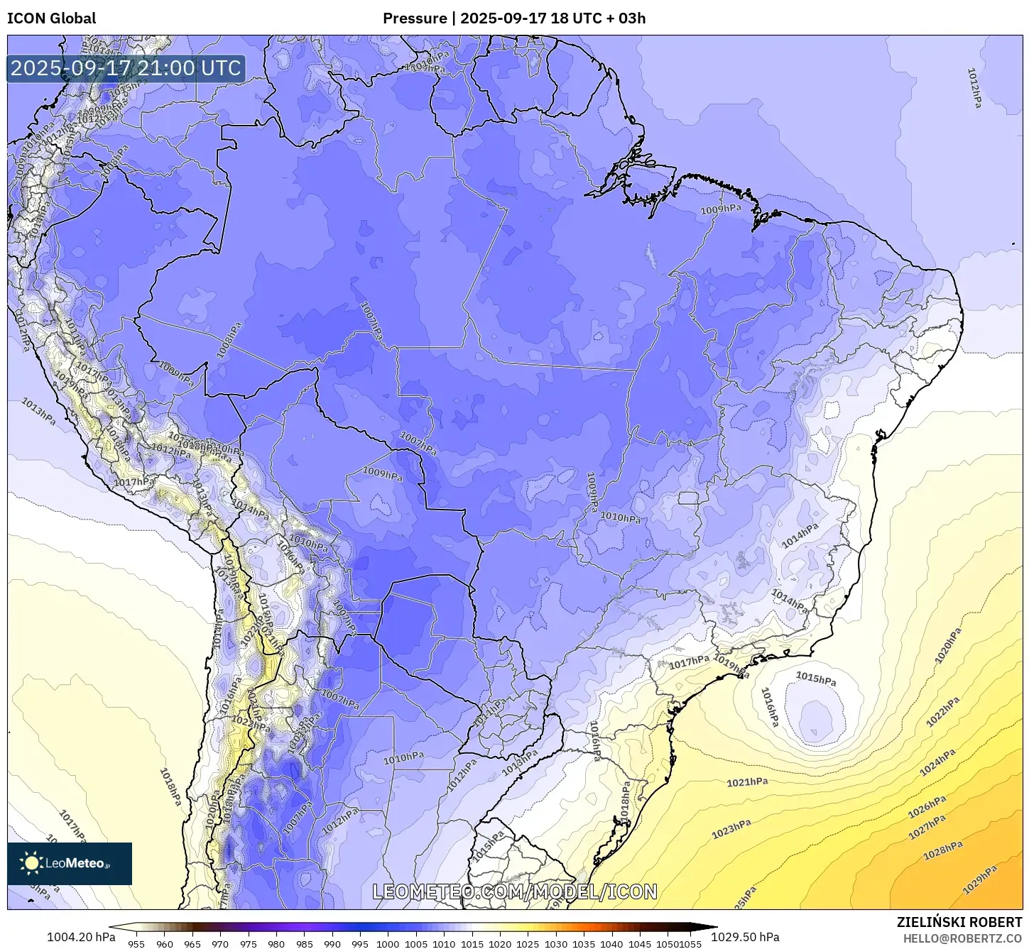 ICON model - Brazil, Pressure ICON model - Brazil, Pressure
