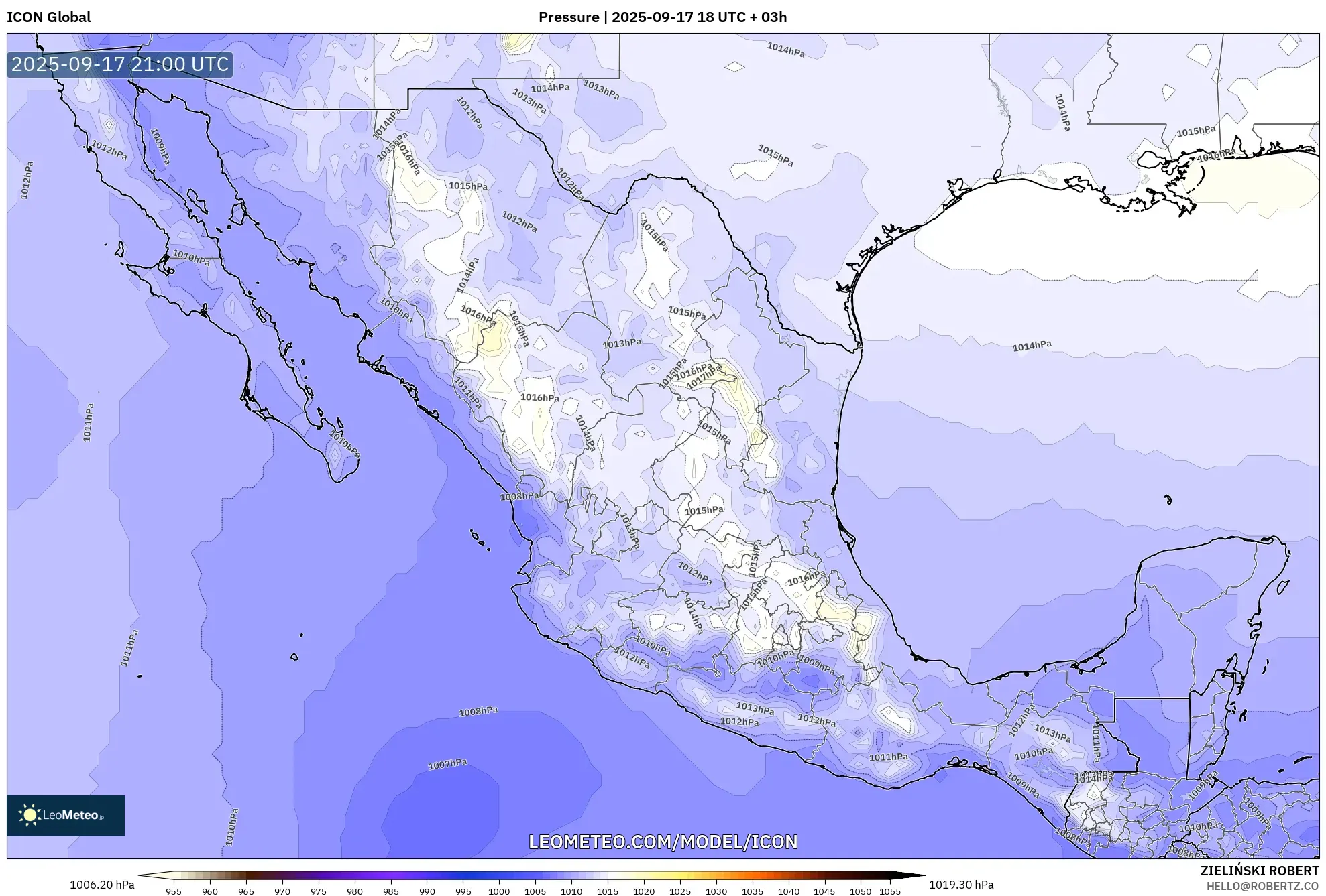 ICON model - Mexico, Pressure ICON model - Mexico, Pressure