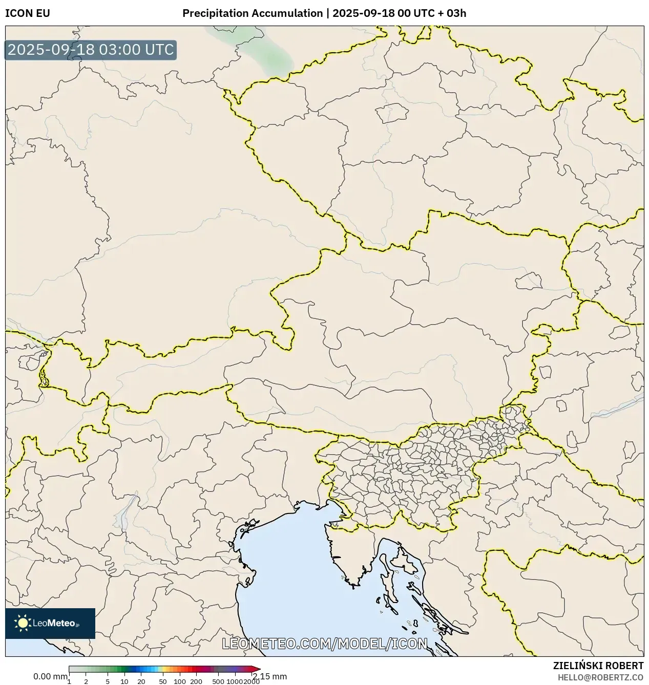 ICON model - Austria, Precipitation Accumulation