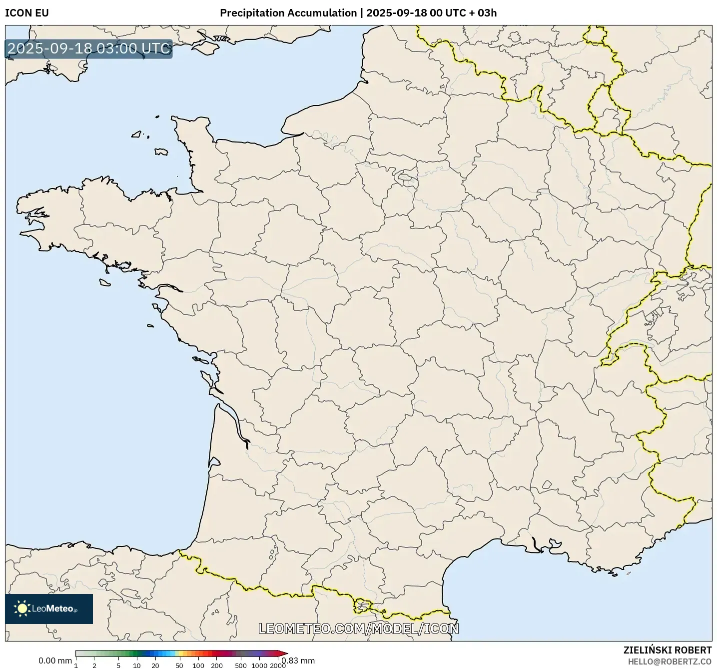 ICON model - France, Precipitation Accumulation ICON model - France, Precipitation Accumulation