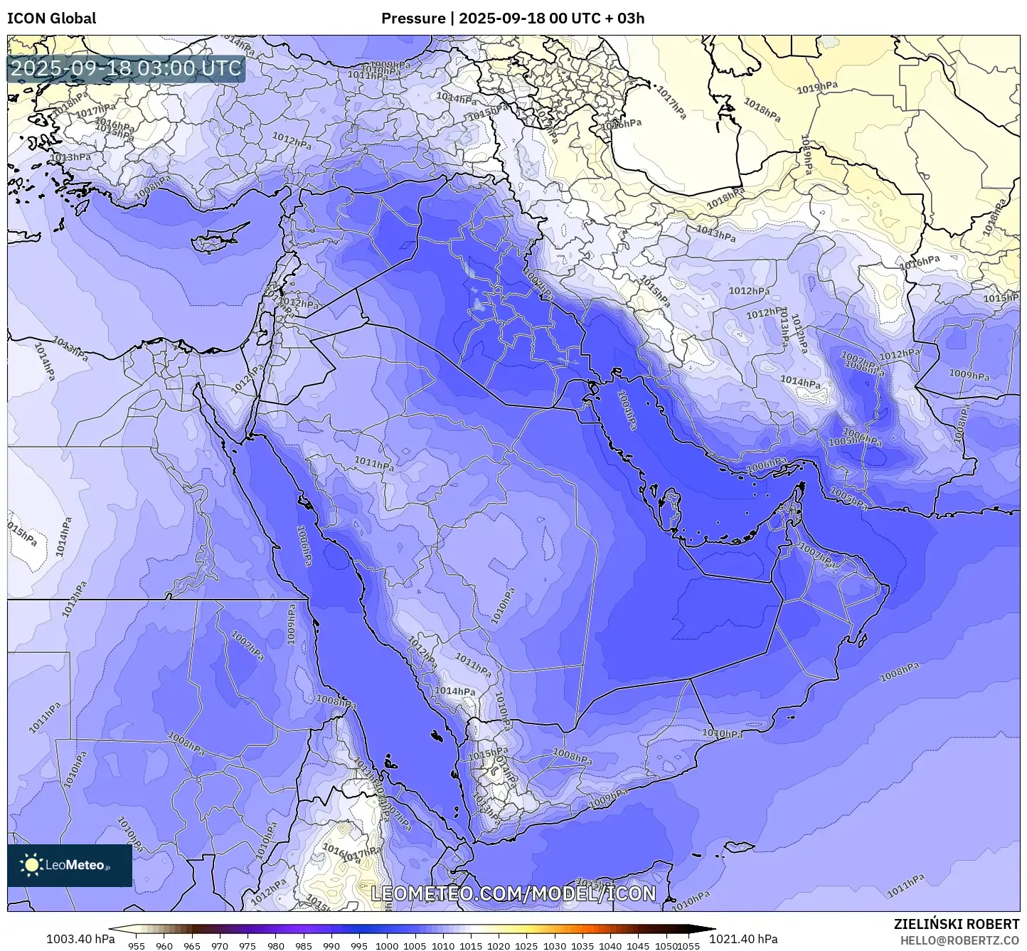ICON model - Middle East, Pressure