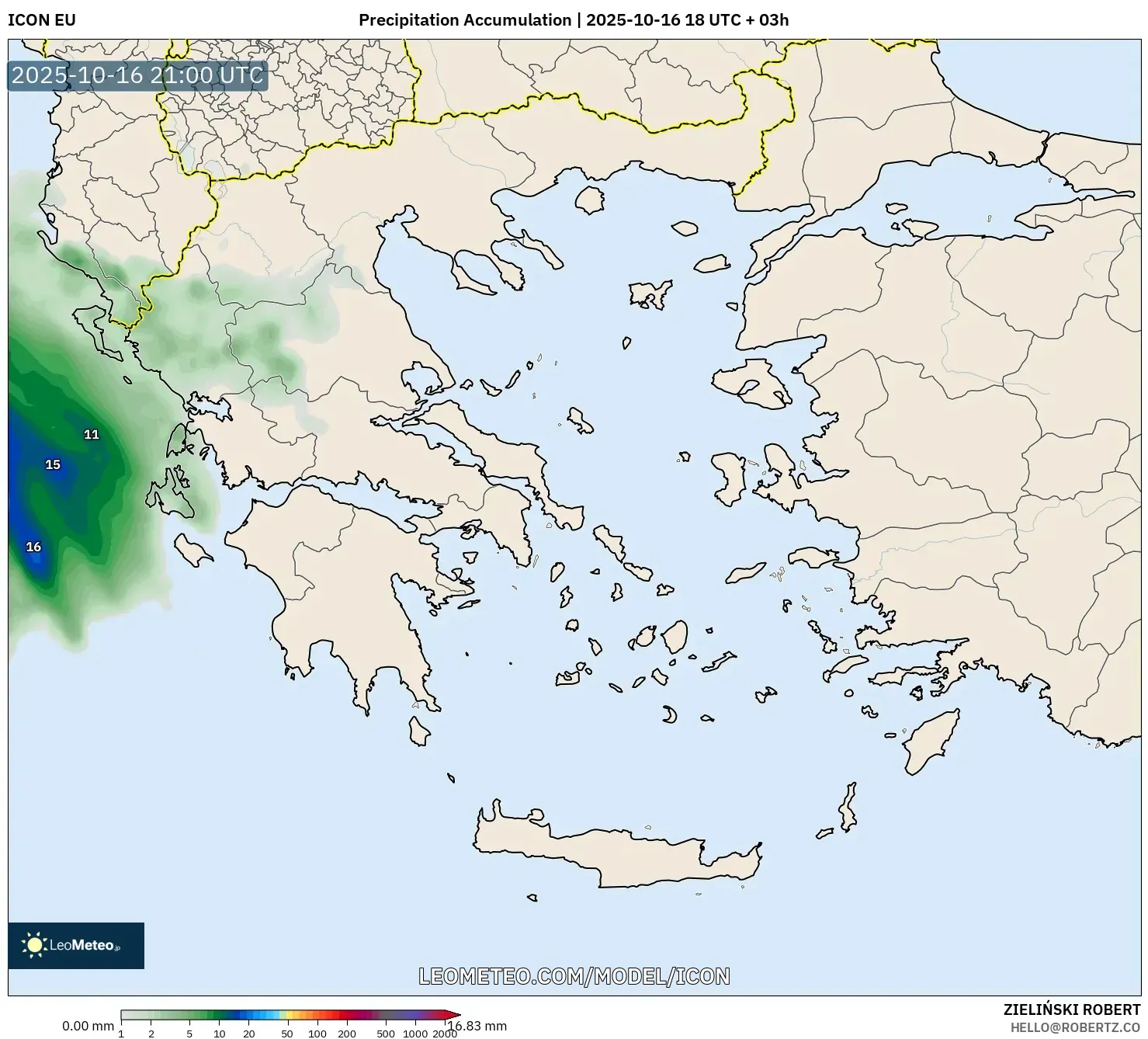 ICON model - Greece, Precipitation Accumulation ICON model - Greece, Precipitation Accumulation