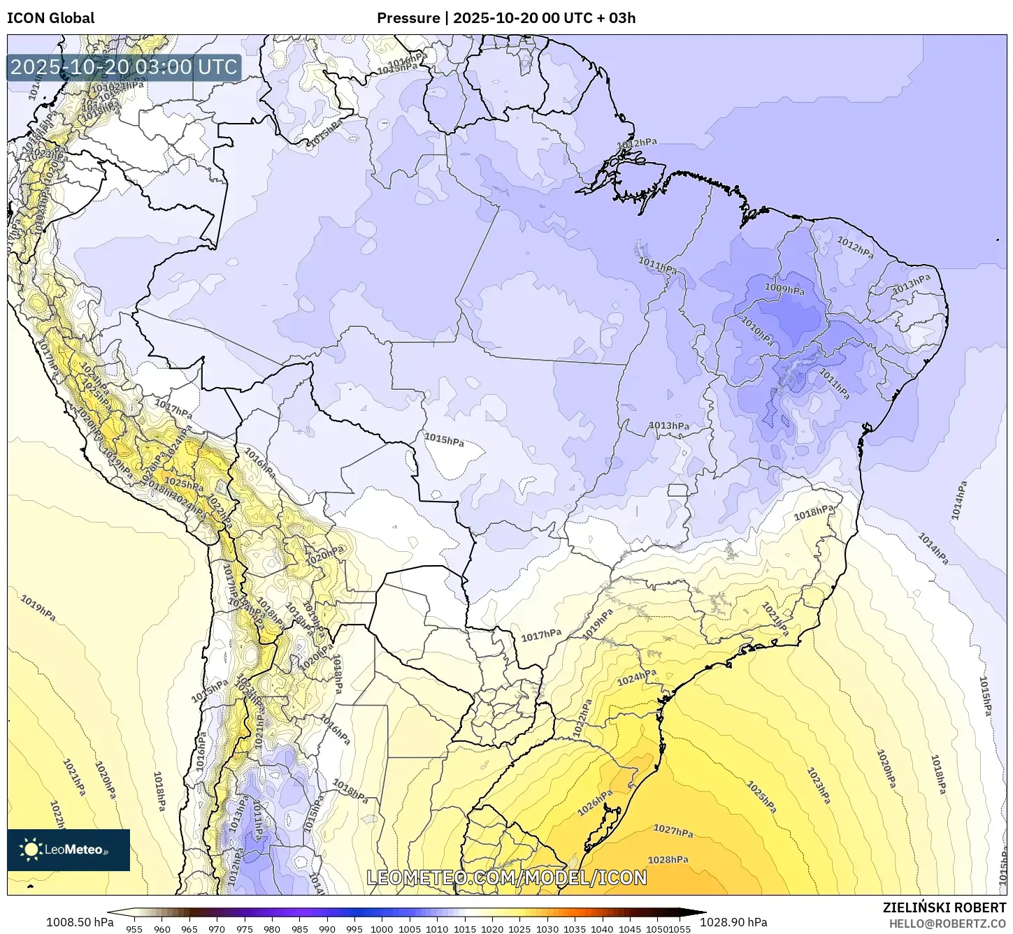 ICON model - Brazil, Pressure ICON model - Brazil, Pressure