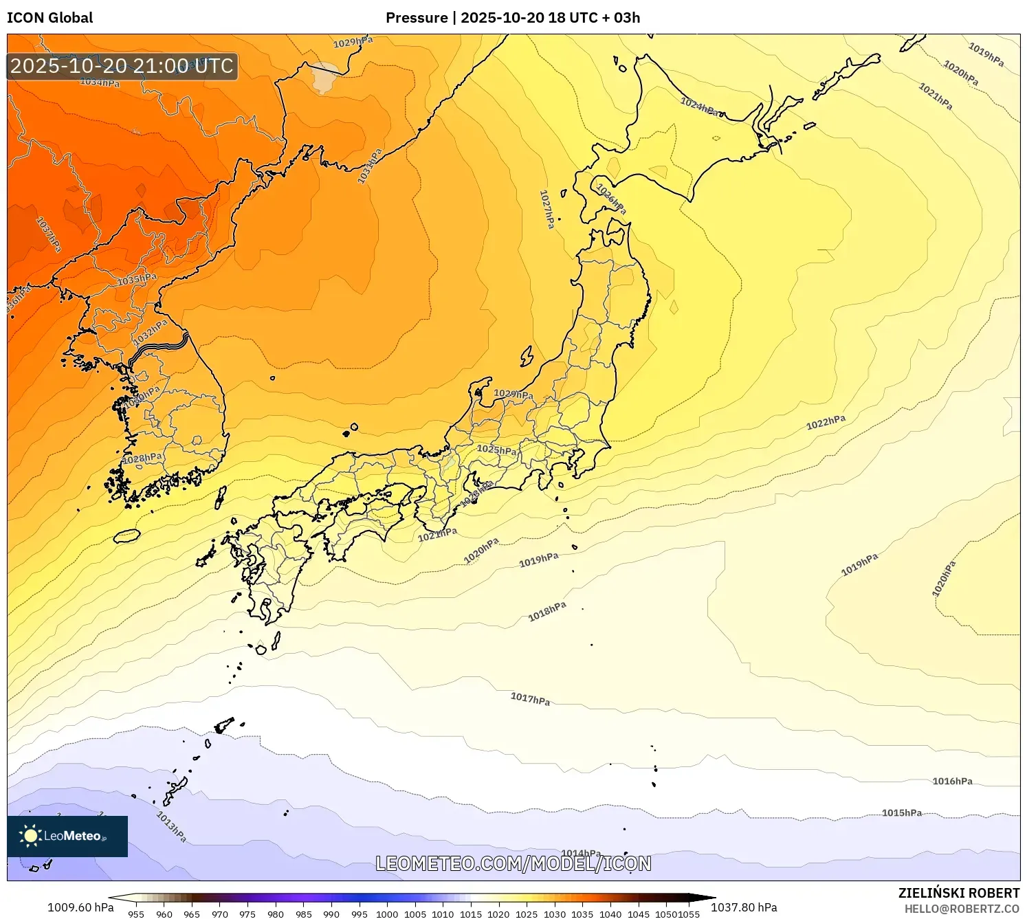 ICON model - Japan, Pressure
