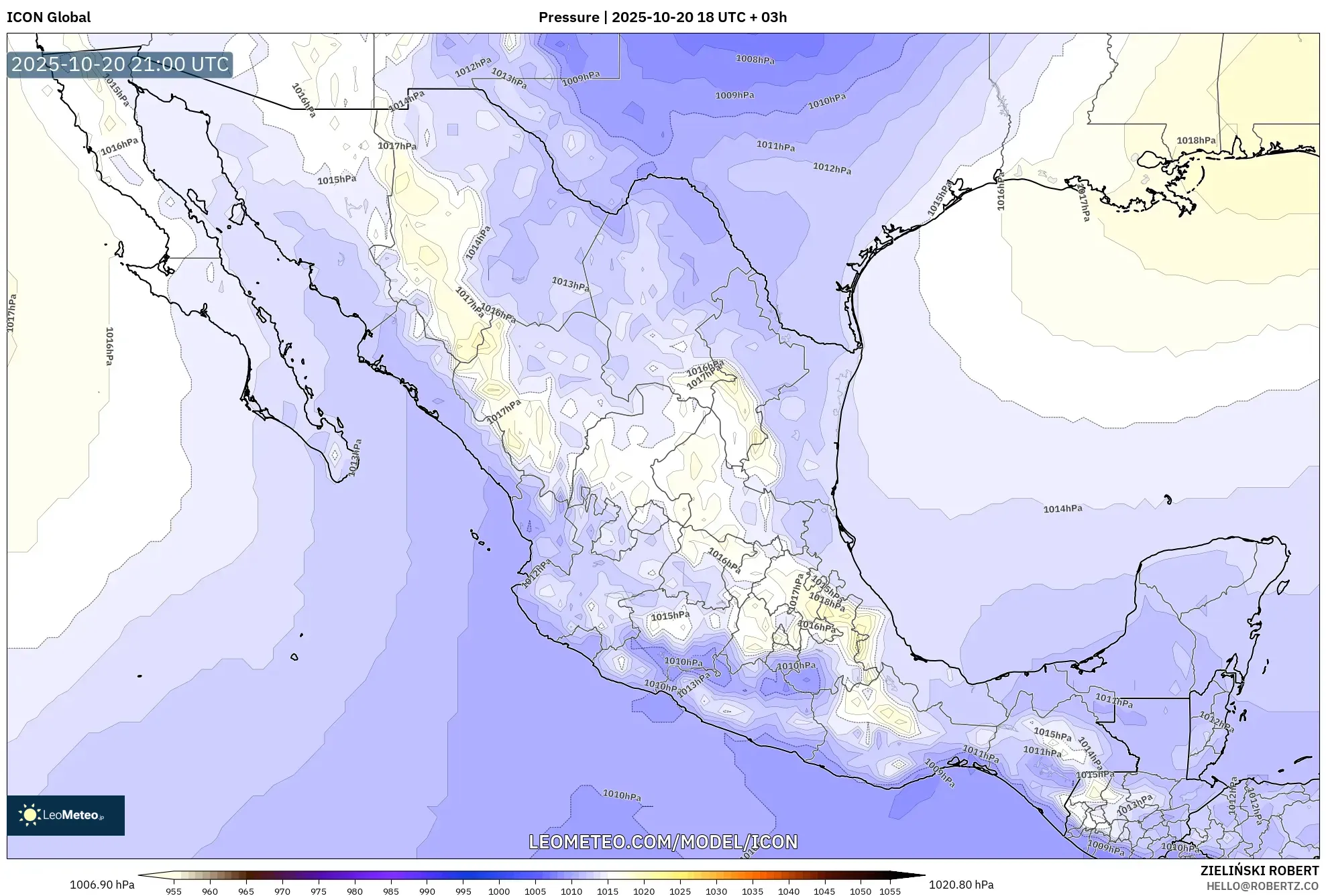 ICON model - Mexico, Pressure ICON model - Mexico, Pressure