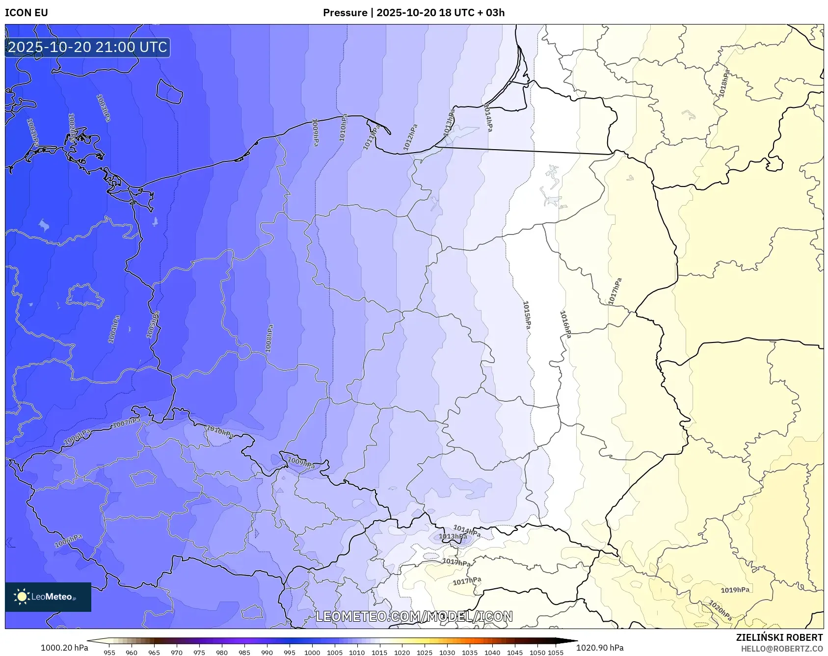 ICON model - Poland, Pressure ICON model - Poland, Pressure