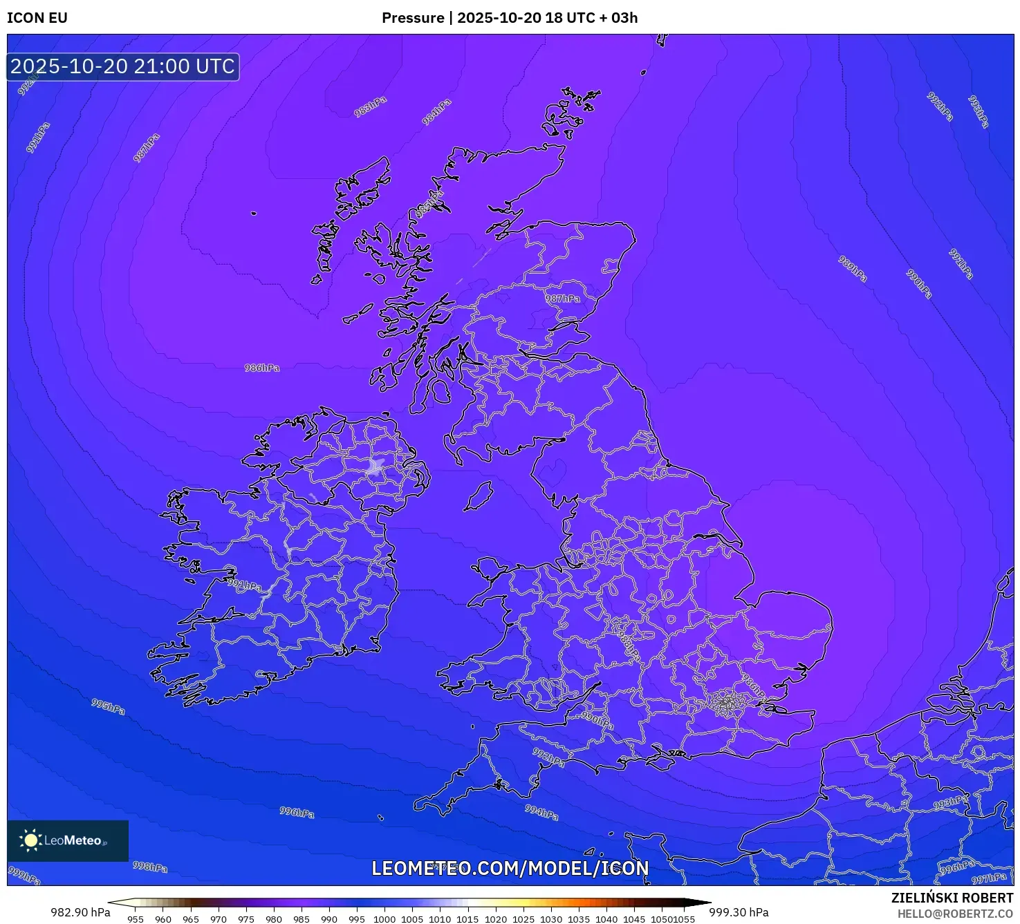 ICON model - United Kingdom, Pressure