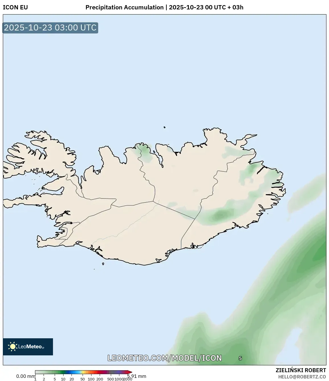 ICON model - Iceland, Precipitation Accumulation ICON model - Iceland, Precipitation Accumulation